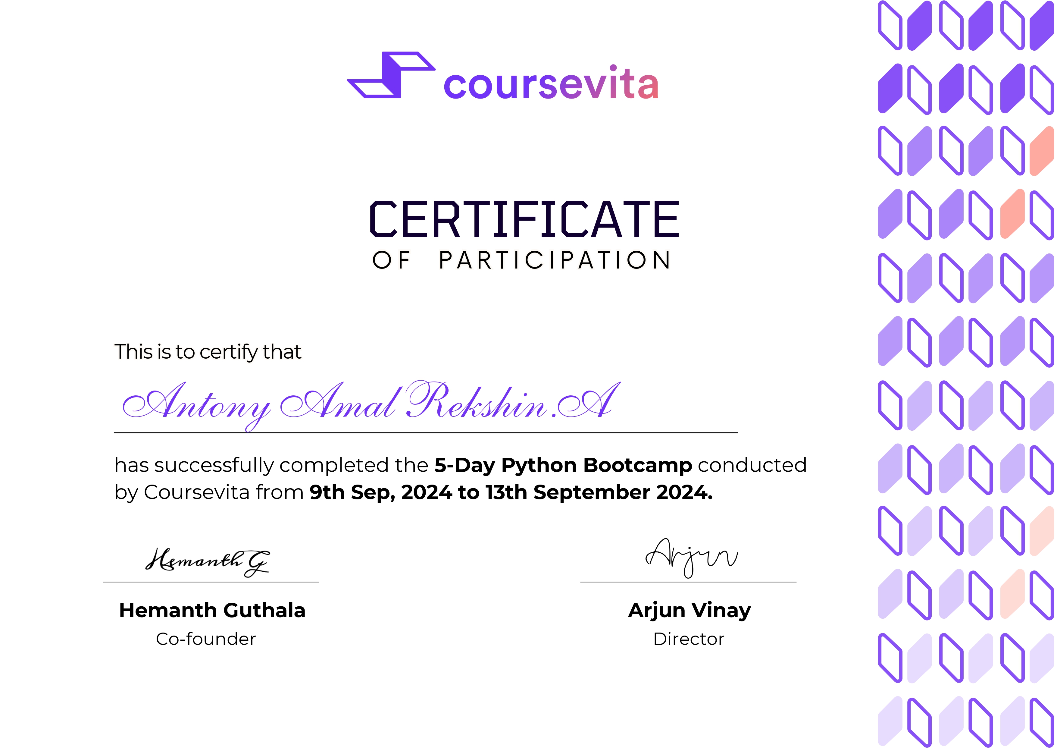 certificate
