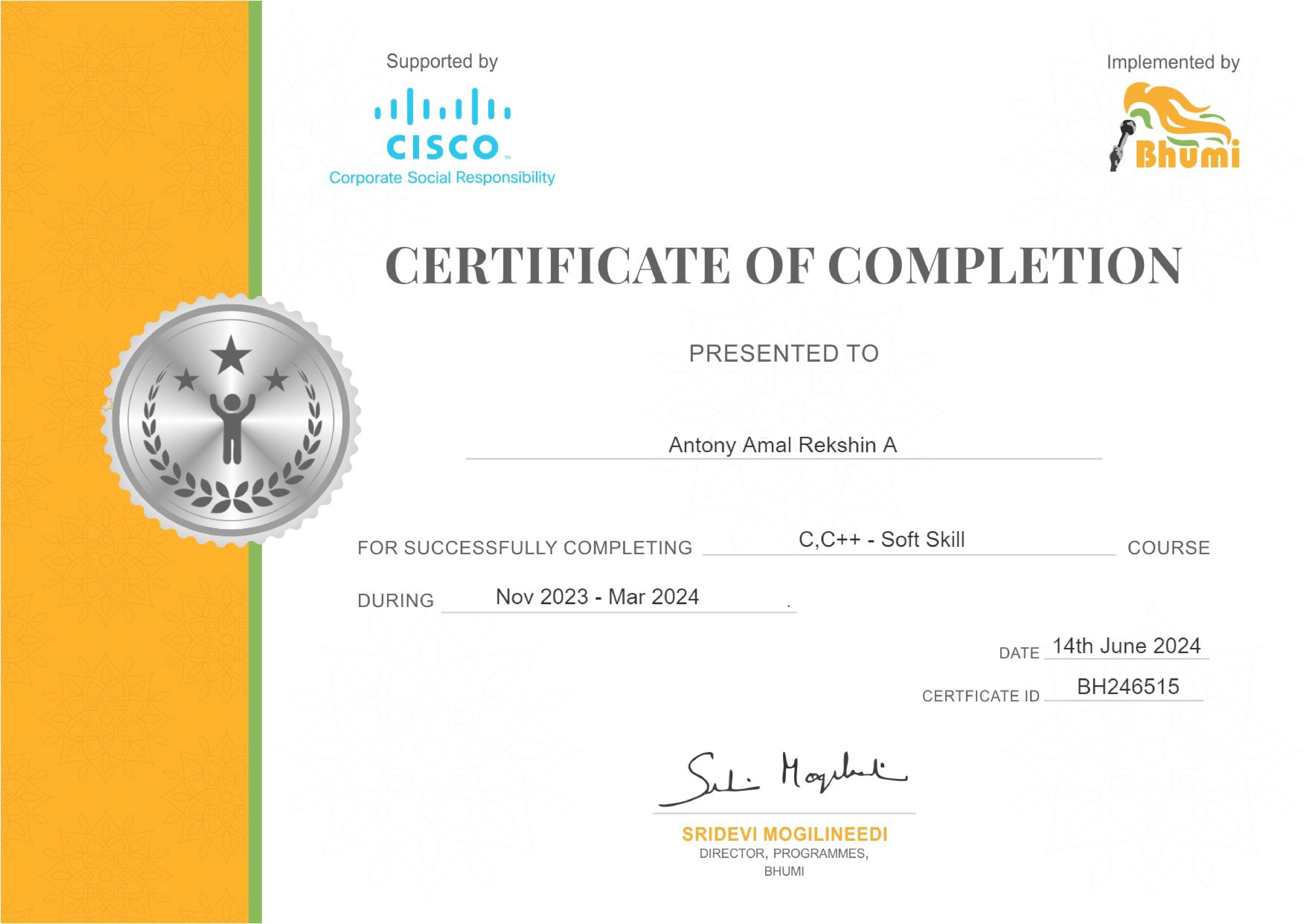 certificate
